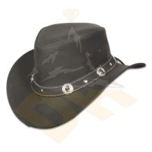 Black Nubic Leather Hat